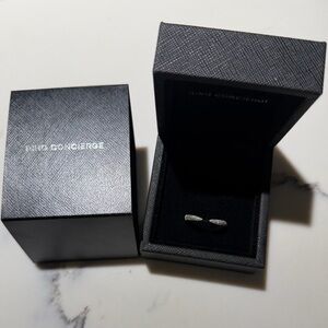 Ring Concierge White Gold Triple Row Diamond Ring Size 8.5